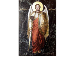 Икона  на змеевике, 180х300мм. Разные лики.