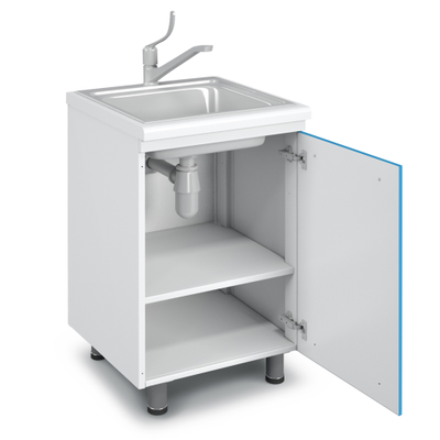 Тумба медицинская с полками под мойку на опорах ТММ-1.0