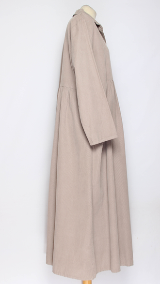 Платье-рубашка Бохо "Вельвет карманы" бежевое до р.52