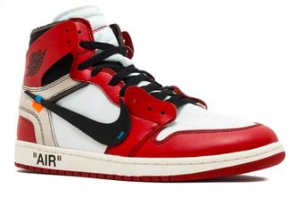 Nike Air Jordan Retro 1 High Og x Off-White Красные с черным