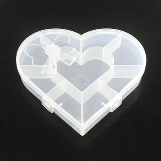 Коробка пластиковая "сердце" 9 ячеек: 155*140*27мм