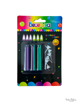 Свечи тортовые классические "Цветное пламя"