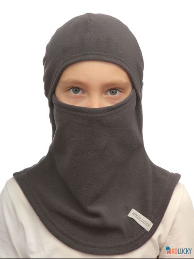 Шапка-шлем 23202-02 100% полиэстер, темно-серый 48-50