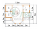 Одноэтажный дом из бруса 7,5x6 с эркером