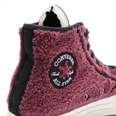 Зимние Кеды Конверс бордовые высокие 172007C женские фото