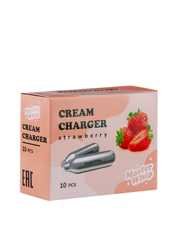 Баллончики для сифона для взбивания сливок (N2O) 10 шт/уп. вкус клубника MasterWhip /1/