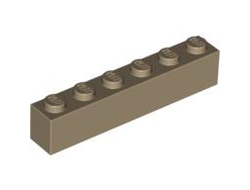 Brick 1 x 6, Dark Tan (3009 / 4247151 / 4497071)