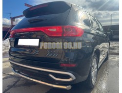 Защита заднего бампера Папа Тюнинг d60 для HAVAL M6 2023-