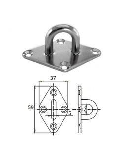 Планка ромб с проушиной 5 мм AISI 304