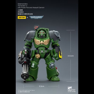 Терминатор Саламандр (Warhammer 40K) - КОЛЛЕКЦИОННАЯ ФИГУРКА 1/18 Salamanders Terminator with with Power Fist and Assault Cannon (JT03233) - JOYTOY