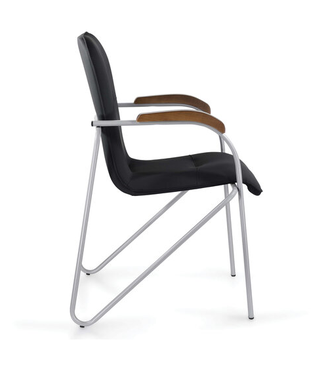 Кресло для приемных и переговорных BRABIX "Samba CF-105 BOX-2", хром, орех (D-8), черный, разобрано