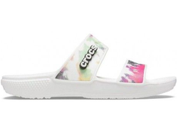 CROCS CLASSIC TIE-DYE GRAPHIC SANDAL БЕЛЫЕ