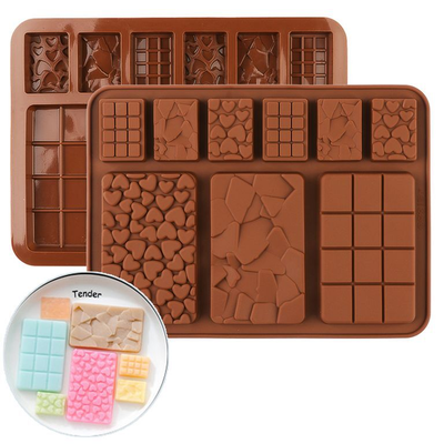 Силиконовая форма "Плитки шоколада микс", 9 ячеек
