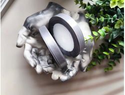 Лента атласная 1.2 см., рулон (23м.), ГРАФИТ