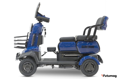 Электроскутер четырехколесный Rutrike Квадро синий