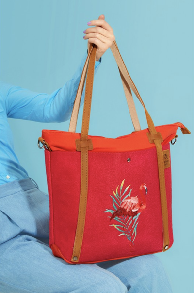 Сумка шоппер Ginger Bird Папайя-Гранат