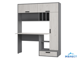 СТОЛ ПИСЬМЕННЫЙ ТЕХНО ГРАФИТ\ДУБ КРАФТ БЕЛЫЙ 1500*1786*573