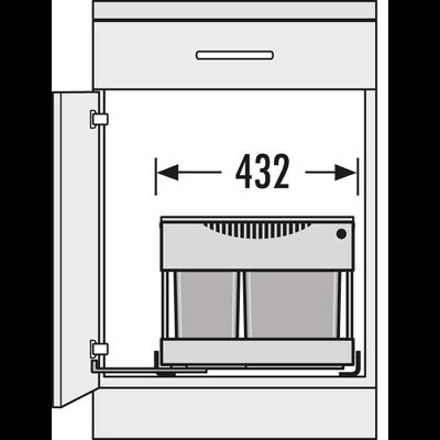 Встраиваемое ведро для мусора 30 литров Space Saving Hailo