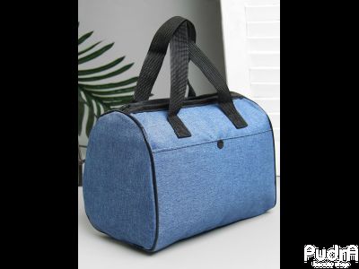 Косметичка-сумочка, отдел на молнии, 2 наружных кармана, ручки, цвет синий