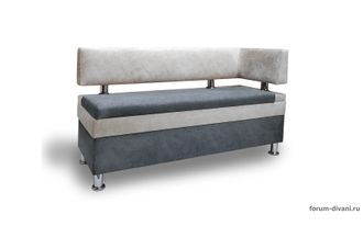 Кухонный ДИВАН "ФОРУМ-4" с боковой спинкой, Серый/слон кость, Правый 160см