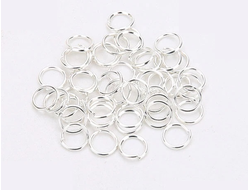 Колечки соединительные, диаметр 6 мм, цвет серебро, цена за 10 шт