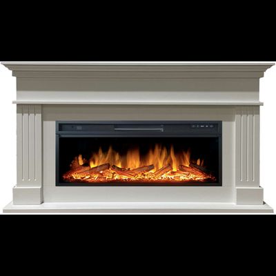 Линейный электрокамин Бруно WT с очагом Vision 42 LOG LED