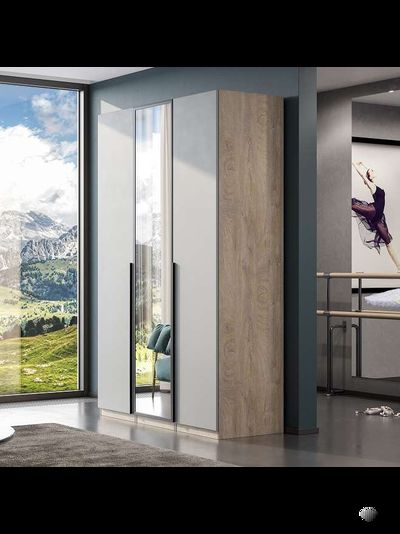 Этна шкаф Ш 57*50 Дуб эндгрей/Софт грей с зекралом