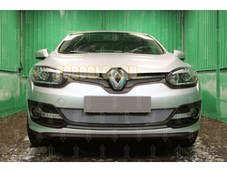 Защита радиатора Renault Megane III (рестайлинг 2) 2014- (2 части) chrome верх