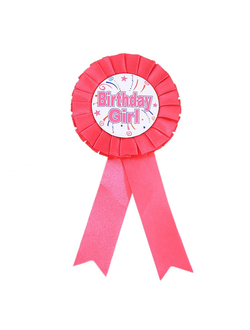 Значок фуксия Birthday girl