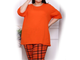 Трикотажный женский костюм-пижама больших размеров из хлопка арт. 1161467-956 (цвет оранж) Размеры 66-80
