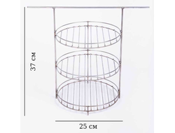 Этажерка 3-х ярусная Высота 33 см Диаметр 25 см, перекладина.