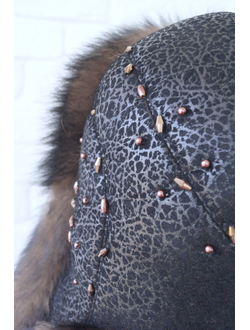 Ушанка "Полярная звезда" цвет черно-коричневый + тоффи