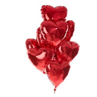 9 красных воздушных шара из фольги Сердце