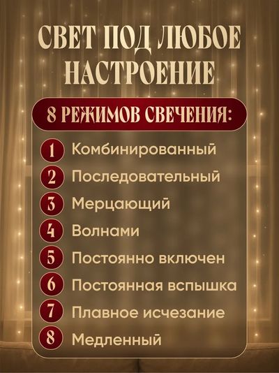 Гирлянда Штора 3х3 м