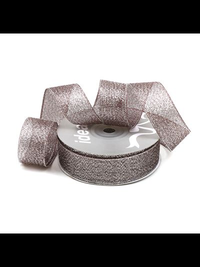 Лента метал. с люрексом/парча 25мм (черная, серебро), 22,8м