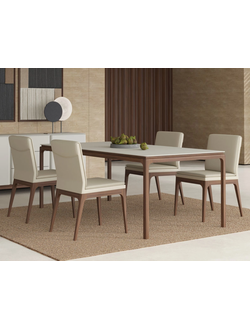 ОБЕДЕННЫЙ СТОЛ CALPE ОТДЕЛКА ШПОН ОРЕХА F (V36F), СВЕТЛО-СЕРЫЙ МАТОВЫЙ ЛАК RAL9002 (L180*P90*H76) MOD INTERIORS MDI.DT.CP.8