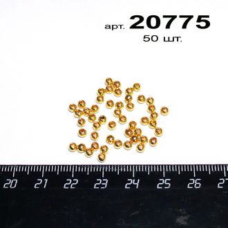 Бусина акрил металлизированная арт.20775: ф 3мм - цвет "золото" - 0,7г - уп.50шт.