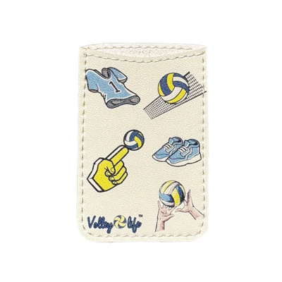 Чехол для пластиковой карты белый со стикерами