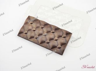 Пластиковая форма для шоколада Плитка Сердечки. 15,5*8см