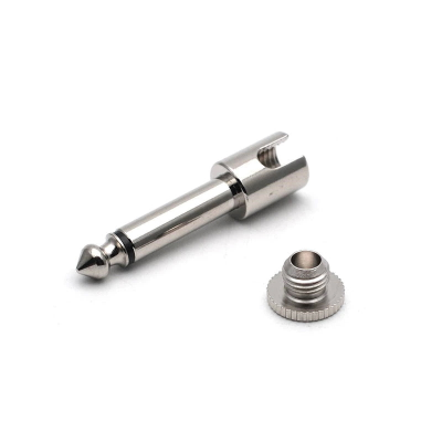 Разъем Jack 6,3 мм для DIY гитарных патчей БЕЗ ПАЙКИ («хром»), пак 4 шт.