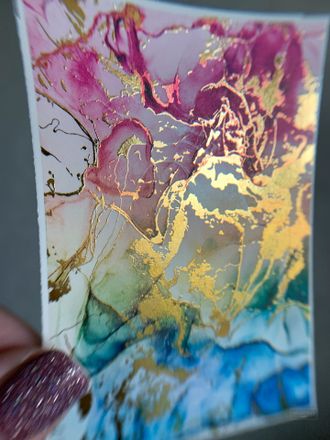 Слайдеры фольгированная акварель Alcohol Ink NF-013 GOLD