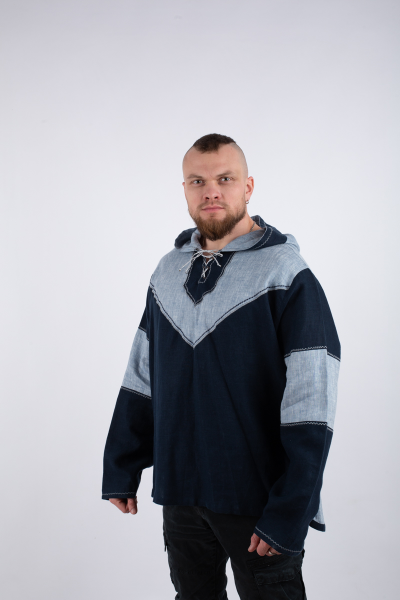 Рубаха с капюшоном "Викинг" из льна