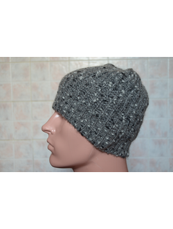 Вязаная шапка крупной вязки Vizio Италия мужская серая коллекция шапок зима 2016 - 2017