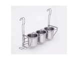 Стаканы с держателем на рейлинг (3шт) 340х150х280 мм, LS263B, хром