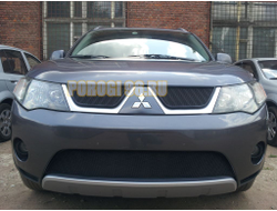Защита радиатора Mitsubishi Outlander XL 2006-2010 black верх