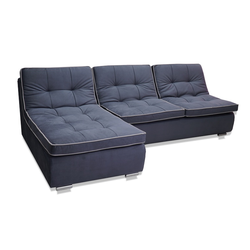 Угловой диван с оттоманкой НПБ темно-синий