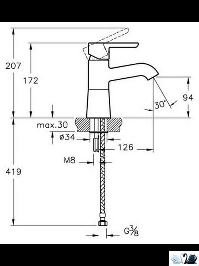 Смеситель для раковины Vitra Matrix A41753EXP