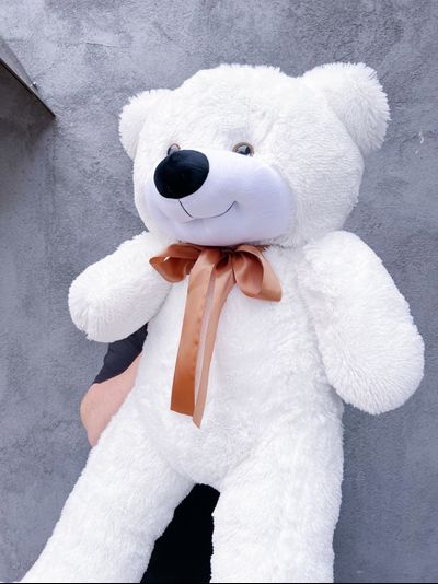 Большой плюшевый медведь 135 см белый Леброн