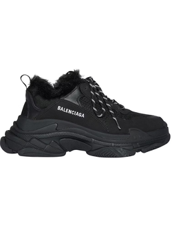 Кроссовки Balenciaga Triple S Sneaker Fake Fur Black