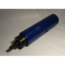 Коронка биметаллическая диаметр 62 мм глубина 200 мм  + держатель с креплением шестигранник 13 мм для дрели